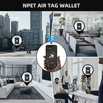 NPET Slim Wallet for Men with AirTag Holder Leather Bifold RFID Blocking Wallet with Money Clip and Gift Box