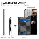 NPET Slim Wallet for Men Leather RFID Blocking Bifold Credit Card Wallet with Money Clip for Men with Gift Box
