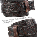 NPET Full Grain Western Engraved Tooled Men Leather Belt