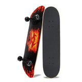 skateboard fire pumpkin pattern