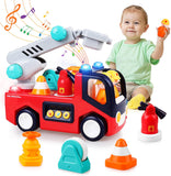 NPET Musical Fire Truck Toys for 12-18 Months Baby