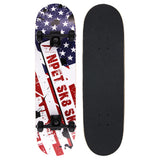 NPET skateboard with US flag pattern for beginners, boys & girls.