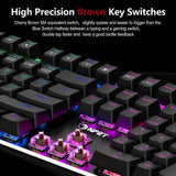 NPET K20 Gaming Keyboard Customizable RGB Lighting Wired Keyboard