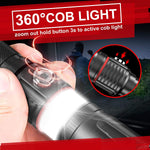 NPET N3 Handheld Flashlight with Zoomable 360° Cob Light