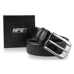 NPET Men's Genuine Leather Dress Belt for Business