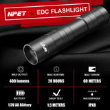 NPET N2 EDC Mini Flashlight 400 Lumens