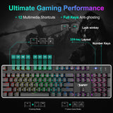 NPET K20 Gaming Keyboard Customizable RGB Lighting Wired Keyboard