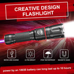 NPET N3 Handheld Flashlight with Zoomable 360° Cob Light