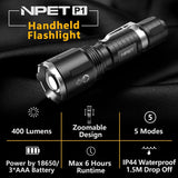 NPET P1 LED Tactical Flashlight 400 Lumens