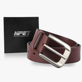 NPET 1 1/4" Wide Mens Genuine Leather Dress Belt