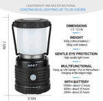 NPET LED Camping Lantern 1000LM, Rechargeable/Battery Powered for Hurricane Emergency