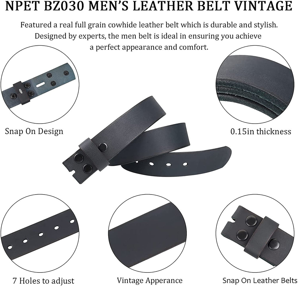 NPET Mens Leather Belt Full Grain Vintage – NPET Online Store