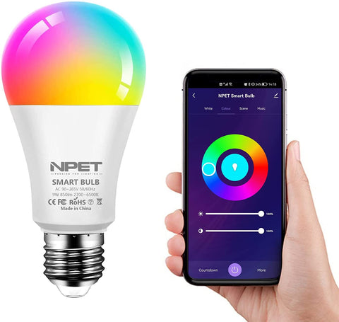 NPET 9W Dimmable LED Bulb with WiFi Control