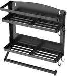 NPET Foldable Magnetic Spice Rack 2 Tiers Organizer