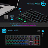 NPET K11 Wireless Gaming Keyboard Rainbow LED Backlit Keyboard